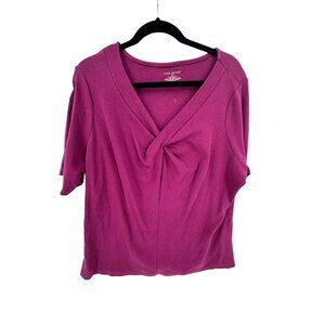 Lane Bryant Twist Front V-Neck Top Size 18/20 Casual Relaxed‎ School Career